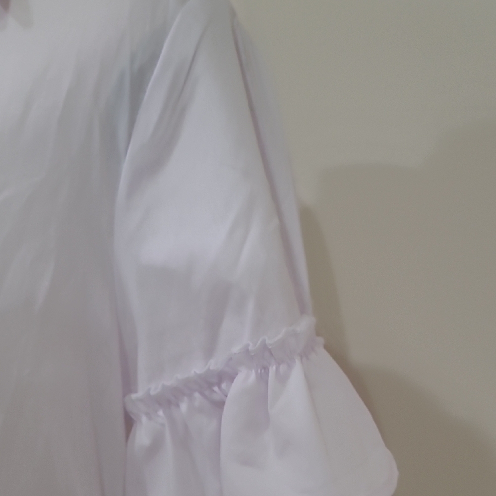 Sunnow White Ruffle Button-Front Shift Dress - Picture 4 of 7